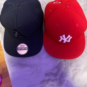 Black and Red Baseball Caps